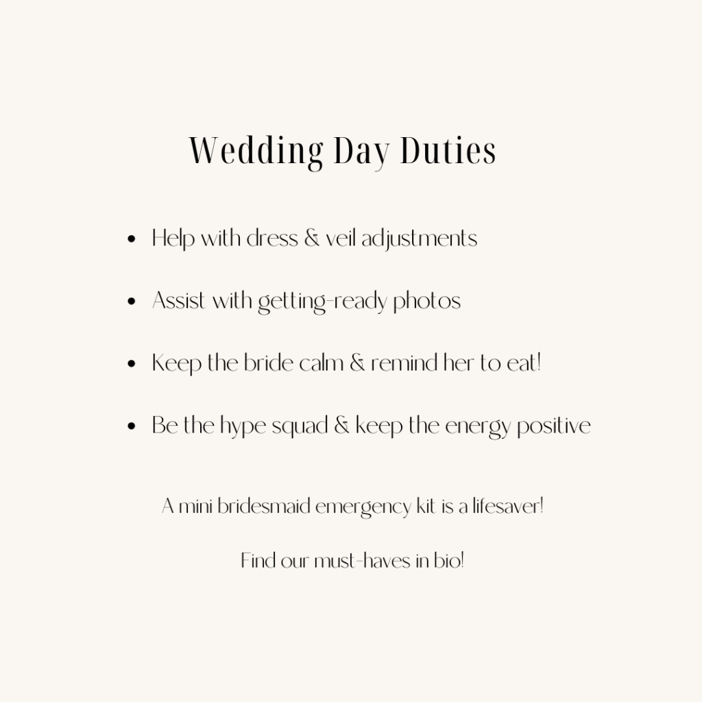 modern bridesmaid responsibilities