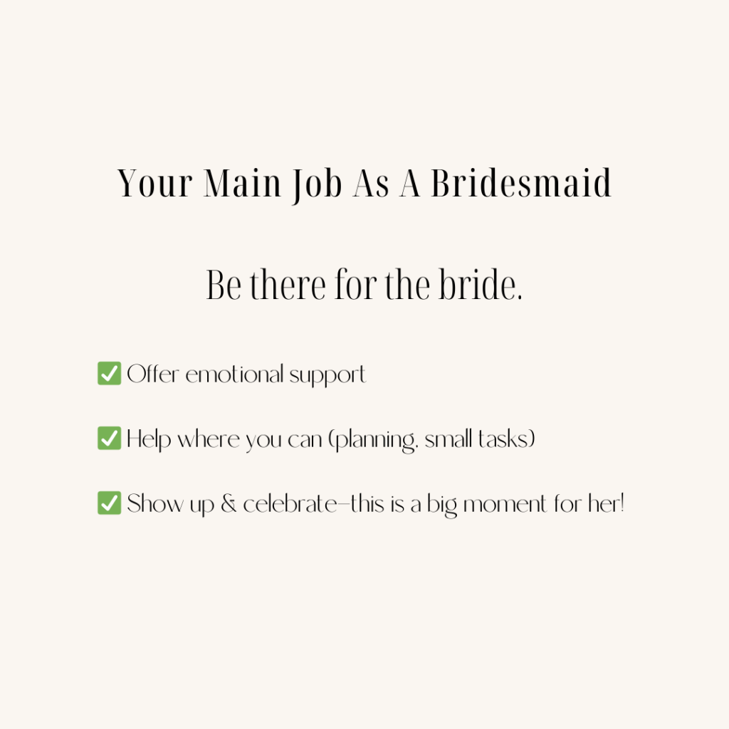 bridesmaid duties checklist 2025