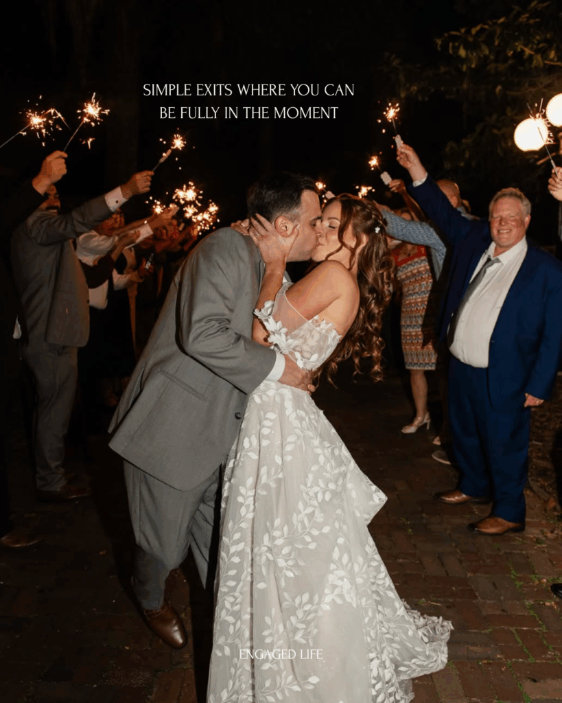 “Bride and groom sparkler exit captured by @joyelan and @scottosoirees”