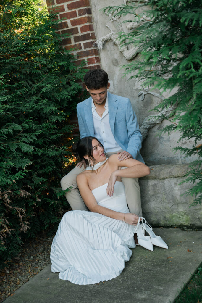Bride-to-be in white dress Tayvin Gardens

Candid engagement moments garden setting

Timeless engagement session in Kentucky gardens