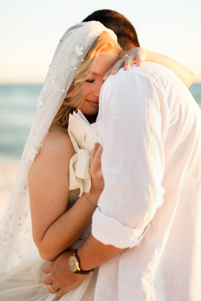 Quiet luxury vow renewal design inspired by the Emerald Coast landscape