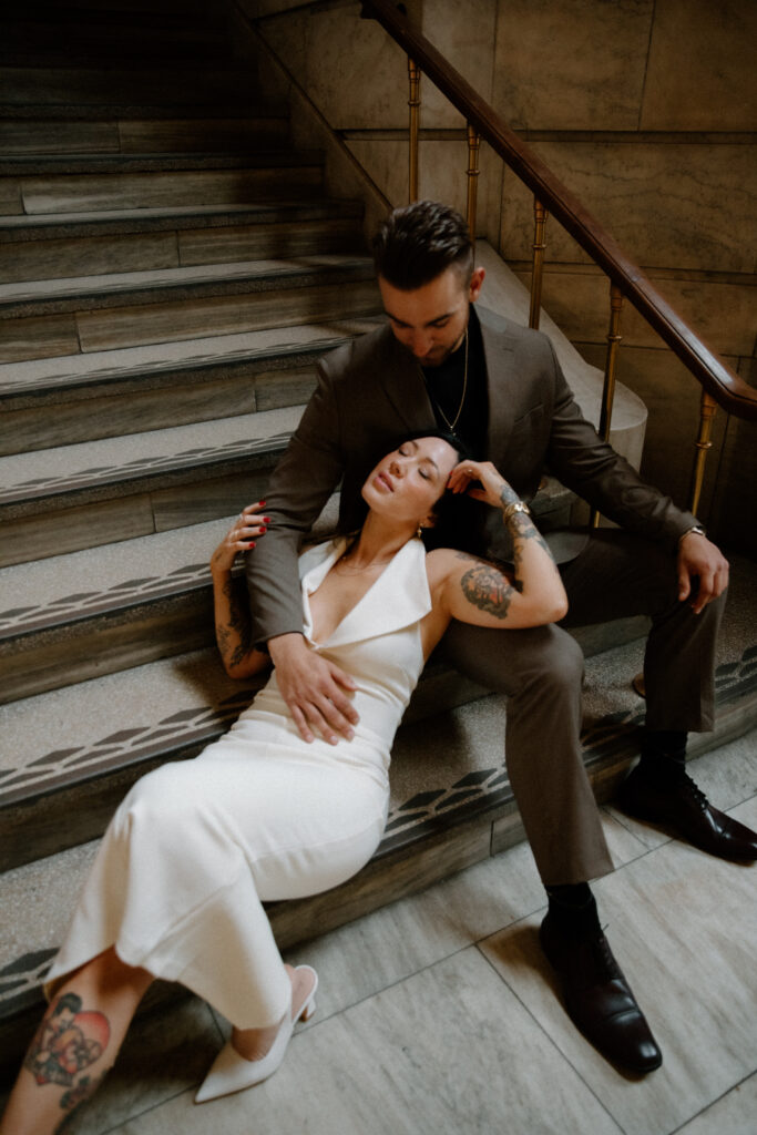 non traditional wedding NYC
New York Public Library engagement photos
dark romantic wedding inspiration