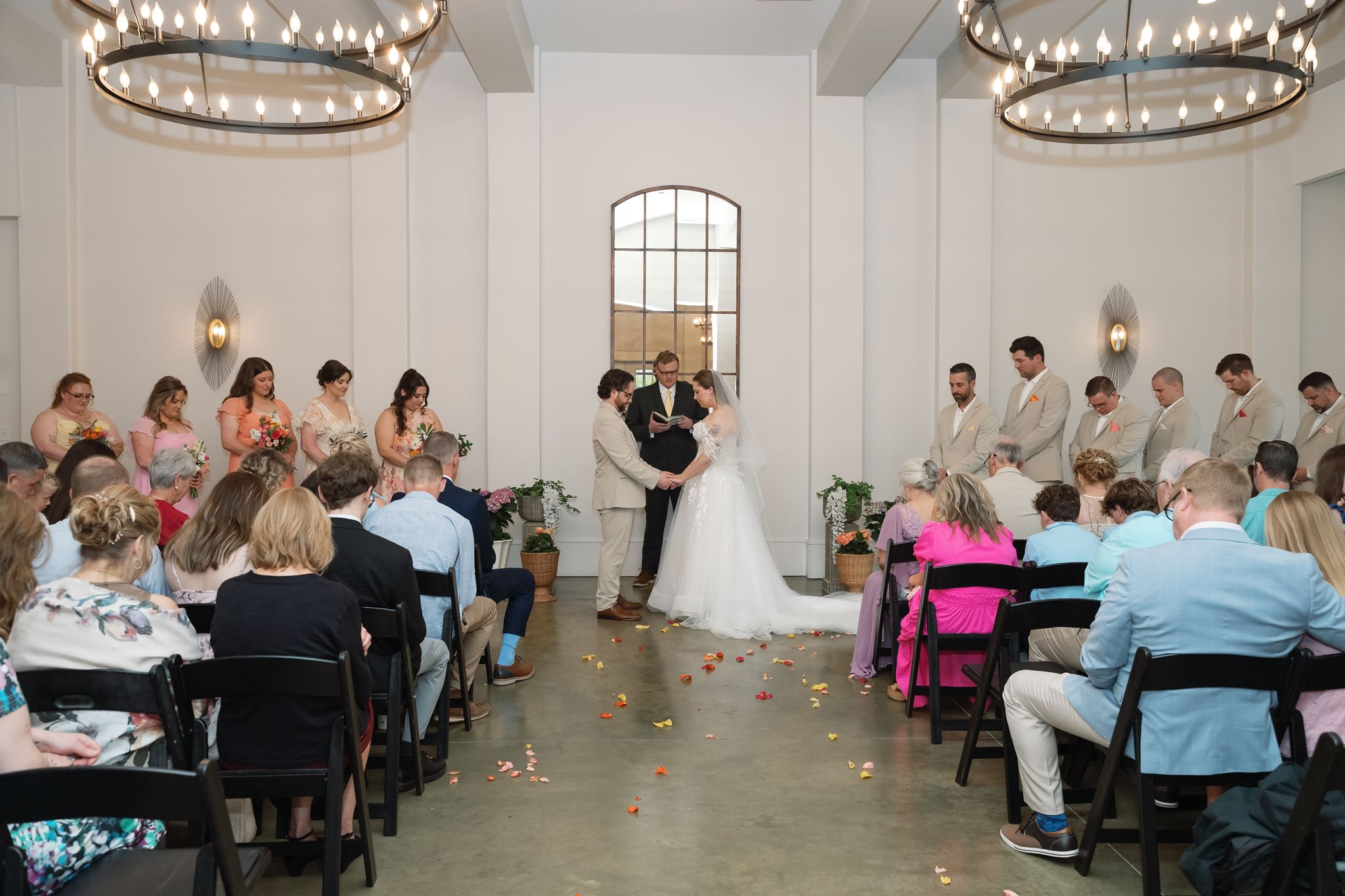 Indoor ceremony at Hazelnut Farm, Louisville