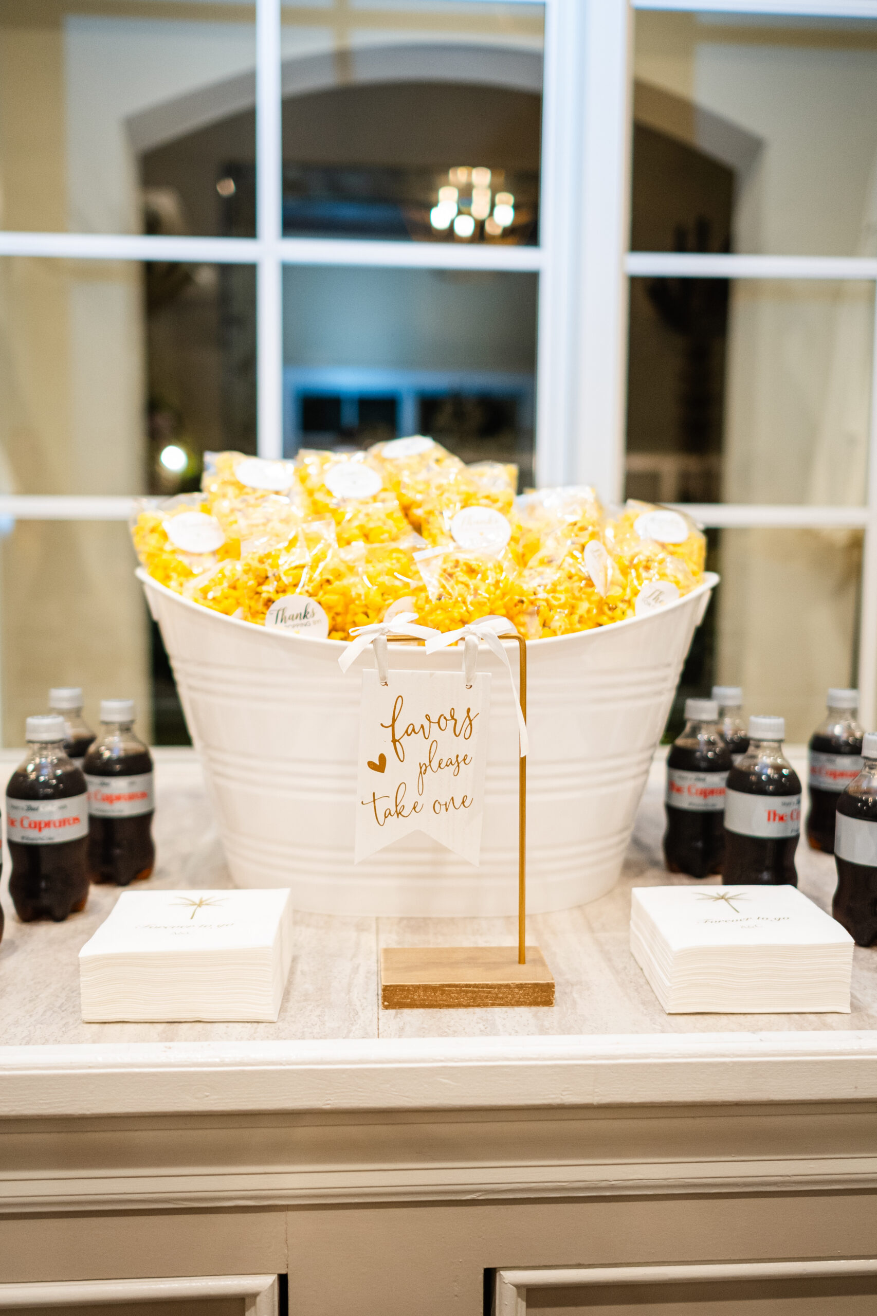 Personalized popcorn favors for guests to take home