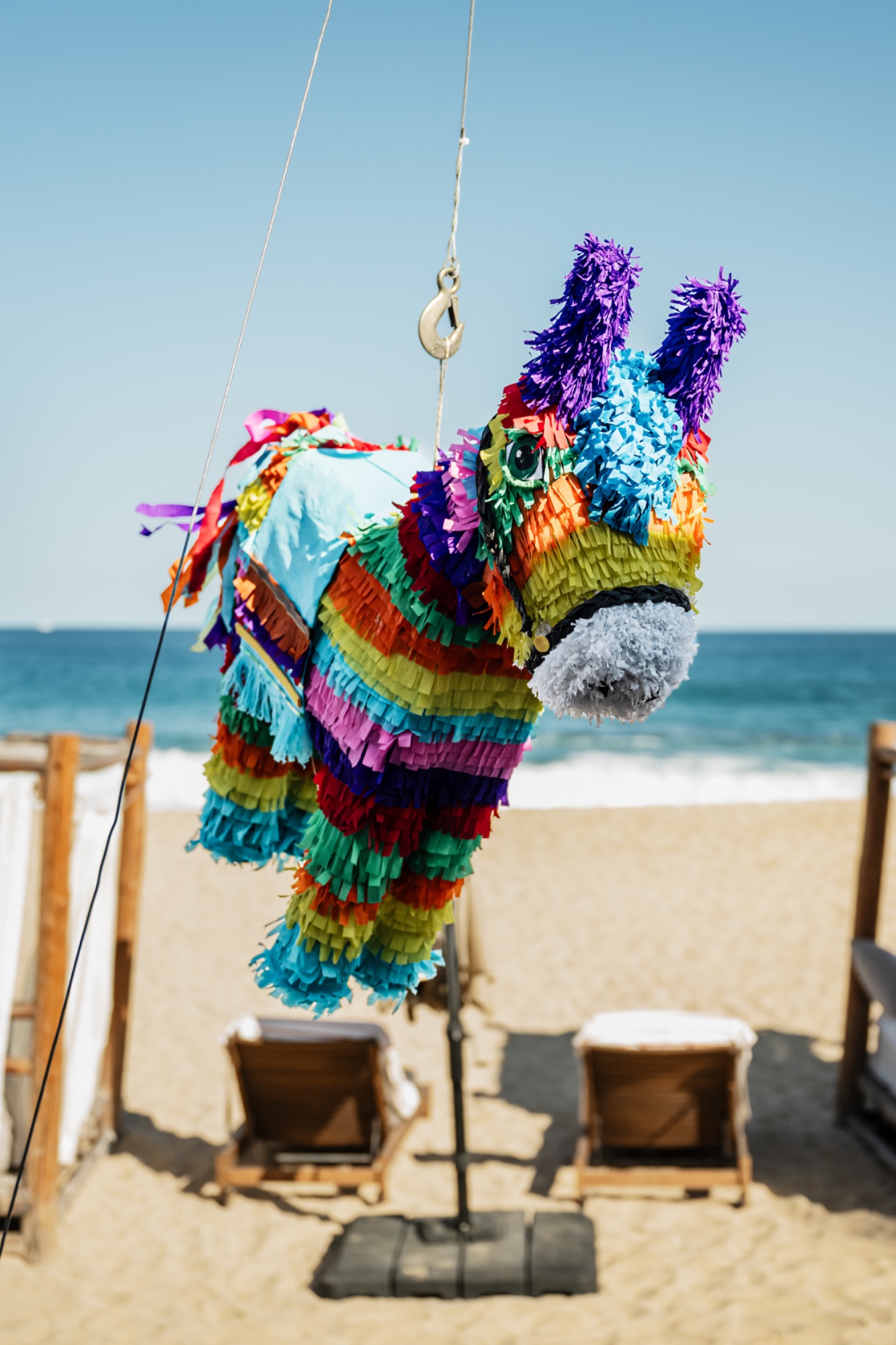 Colorful piñata on the beach
