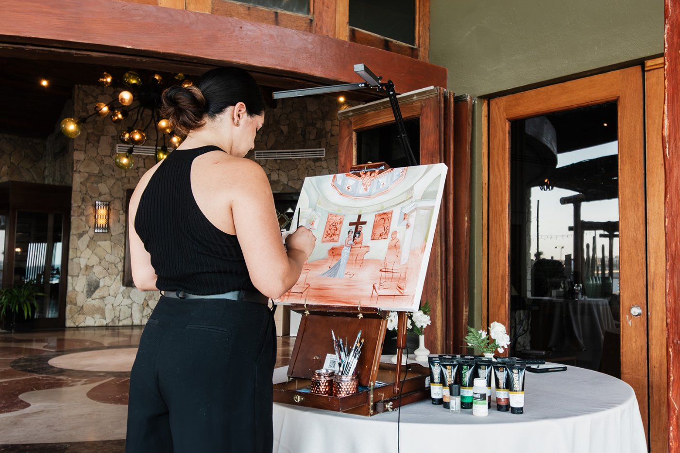 The live painter capturing the ceremony