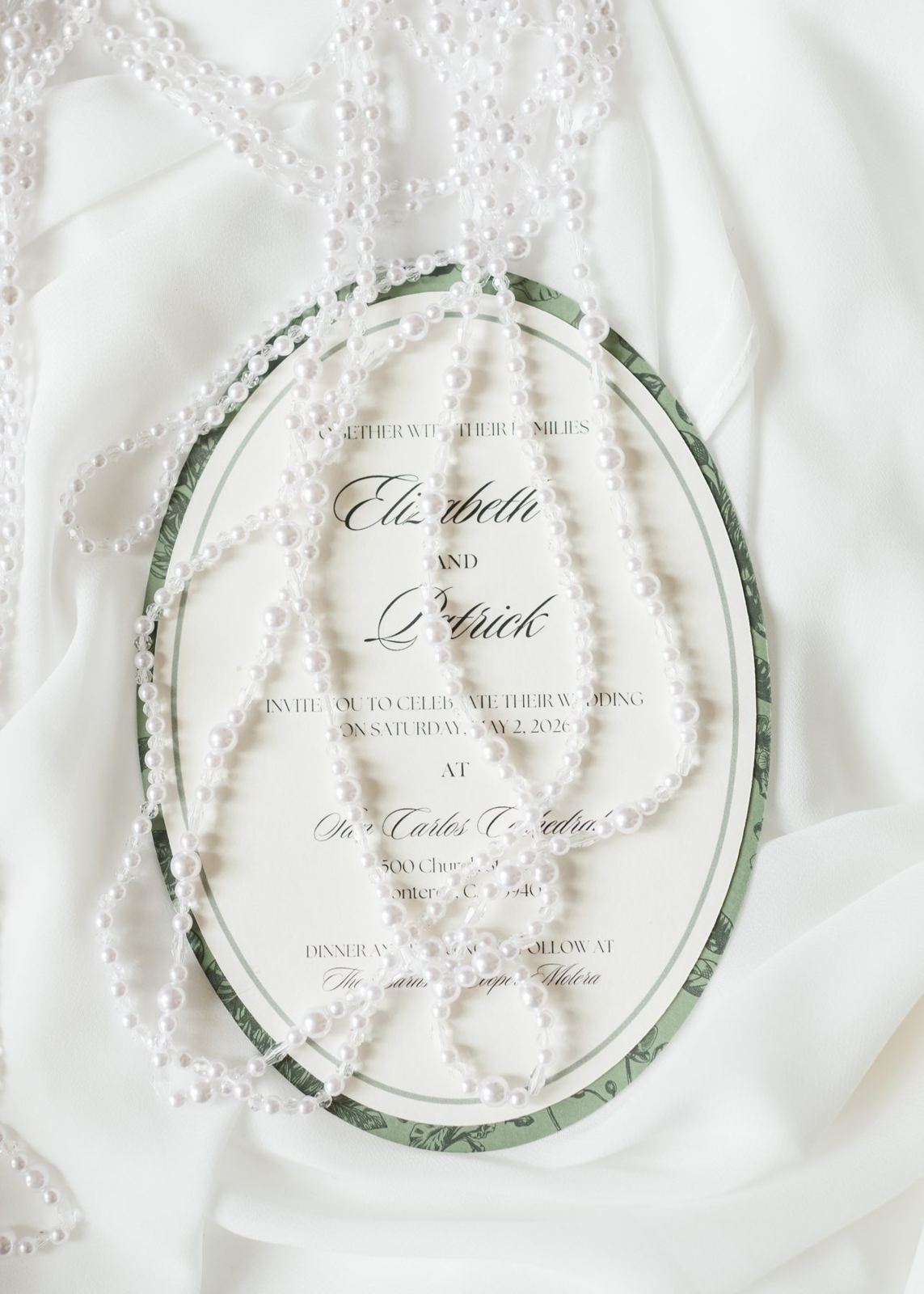 Handmade wedding invitation suite designed by the bride