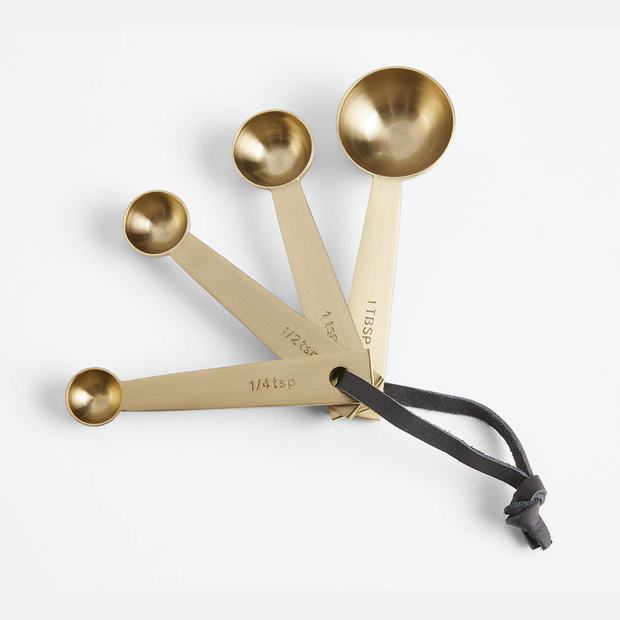 Gold measuring spoons